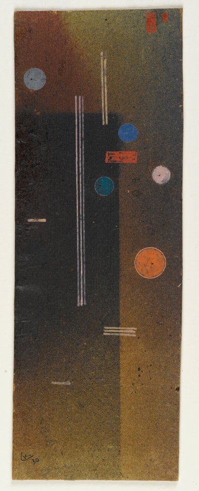 Uten tittel (Ohne Titel) 1930 (olje og gouache om bord) av Wassily & Marc Franz (1880 1916) Kandinsky