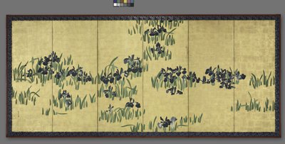 Iriser, en av et par seksdobbelte skjermer, 1700-tallet av Watanabe Shiko