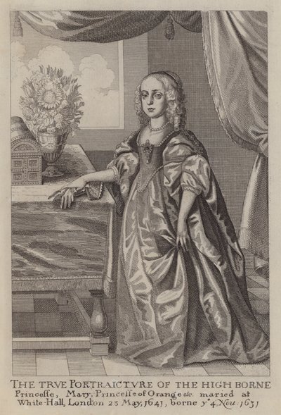 Mary, prinsesse av Orange (etsing) av Wenceslaus (after) Hollar