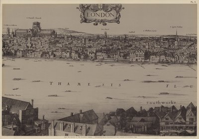 Panorama over London av Wenceslaus (after) Hollar