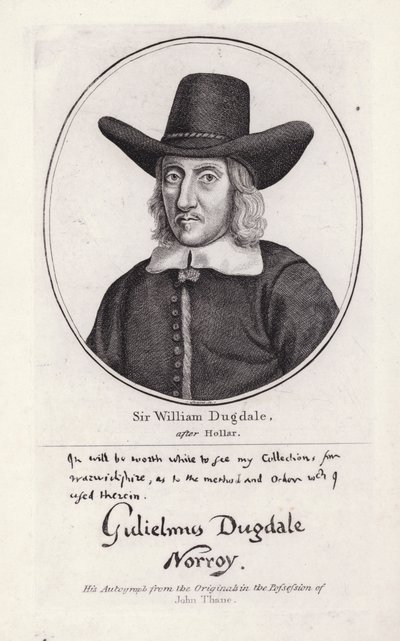 Sir William Dugdale (gravering) av Wenceslaus (after) Hollar