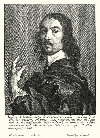 Stefano della Bella , italiensk tegner og trykkeri (gravering) av Wenceslaus (after) Hollar