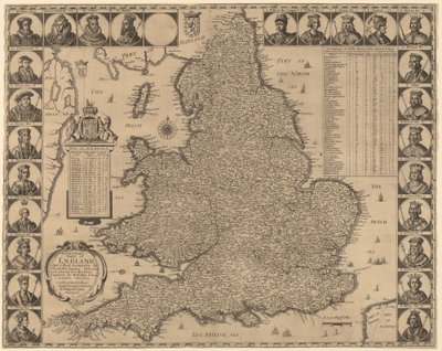 En ny og nøyaktig kart over England av Wenceslaus Hollar