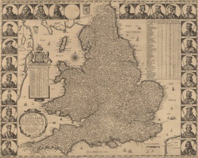 En ny og nøyaktig kart over England, 1644. av Wenceslaus Hollar