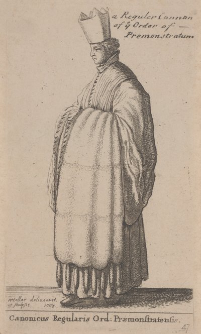 En vanlig kanon av Ye Order of Premonstratus av Wenceslaus Hollar