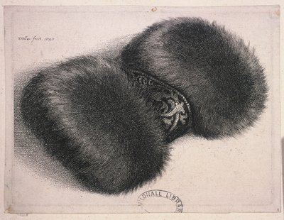 En stor muffe med et bånd av brokade, 1647 av Wenceslaus Hollar