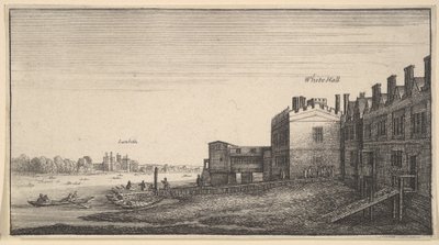 En utsikt over Lambeth Palace fra elven ved Whitehall Stairs, 1625-77. av Wenceslaus Hollar