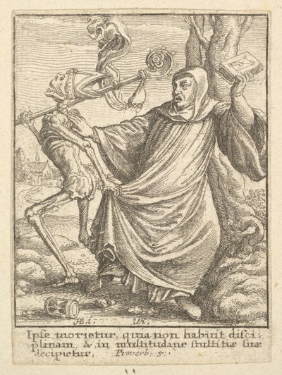 Abbed, fra Dødedansen, 1651. av Wenceslaus Hollar