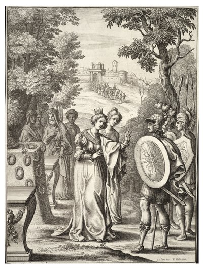 Aeneas møter Andromache av Wenceslaus Hollar