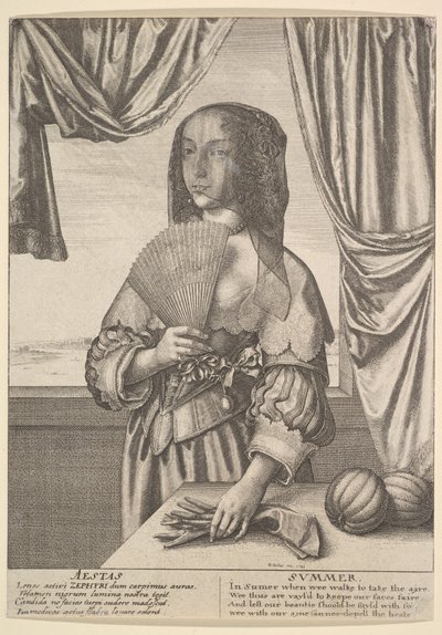 Aestas - Summer Tre-kvart-lengde sesonger, 1641. av Wenceslaus Hollar