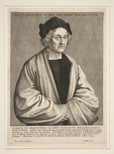Albrecht Dürer den eldre (1427-1502) i en alder av 70 år av Wenceslaus Hollar