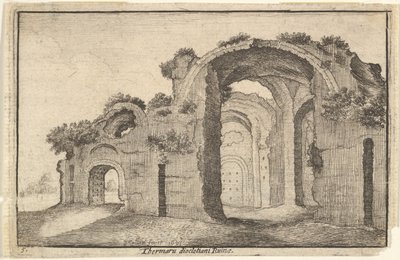 Diokletians bad, Roma, 1600-tallet. av Wenceslaus Hollar