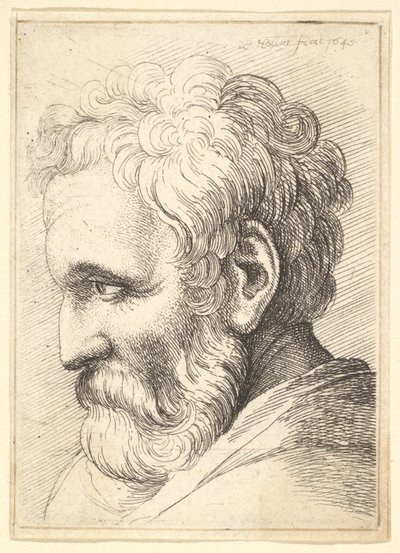 Skjegget gammel mann, 1645. av Wenceslaus Hollar