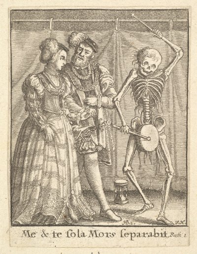 Brudepar, fra Dødedansen, 1651. av Wenceslaus Hollar