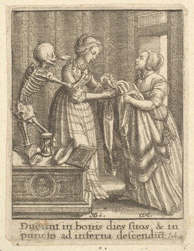 Brud, fra Dødedansen, 1651. av Wenceslaus Hollar