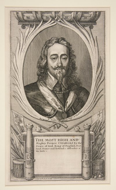 Karl I og leirene til hans hær i den skotske krigen (beskåret versjon: kun portrett) av Wenceslaus Hollar
