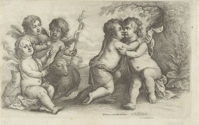 Kristus, Johannes og tre kjeruber Paedopaegnion (serietittel) av Wenceslaus Hollar