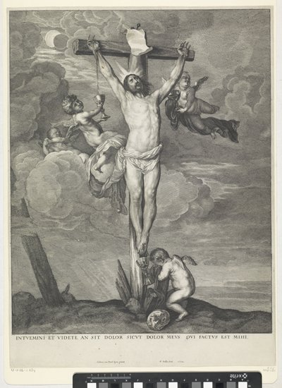 Kristus på korset med engler av Wenceslaus Hollar