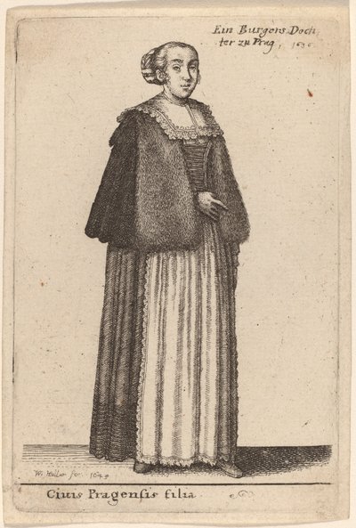 Datter av en borger i Praha av Wenceslaus Hollar
