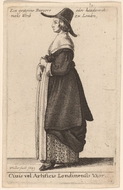 Kone til en statsborger eller håndverker fra London av Wenceslaus Hollar