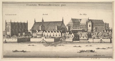 En del av City of Westminster, Westminster from the River, 1647. av Wenceslaus Hollar