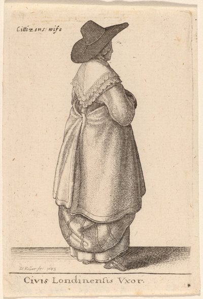 Borger i London Vxor av Wenceslaus Hollar