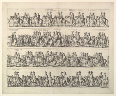Kroningsprosesjon av Charles II gjennom London, 1662. av Wenceslaus Hollar