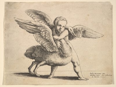 Amor og svanen, 1652. av Wenceslaus Hollar