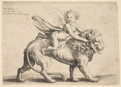 Amor på en løve, 1652. av Wenceslaus Hollar