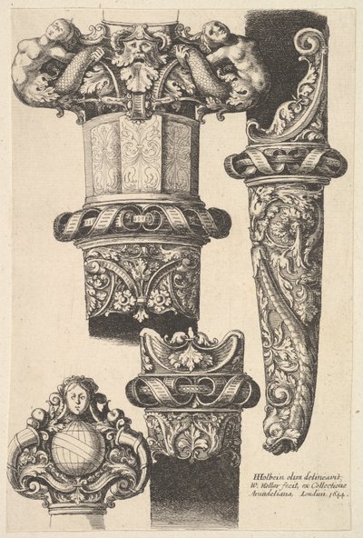 Daggar og slire, 1625-77. av Wenceslaus Hollar