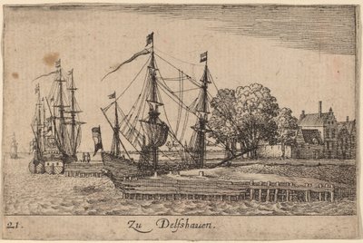 Delfshaven av Wenceslaus Hollar