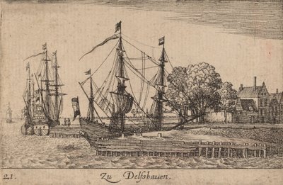 Delft havn, 1635. av Wenceslaus Hollar