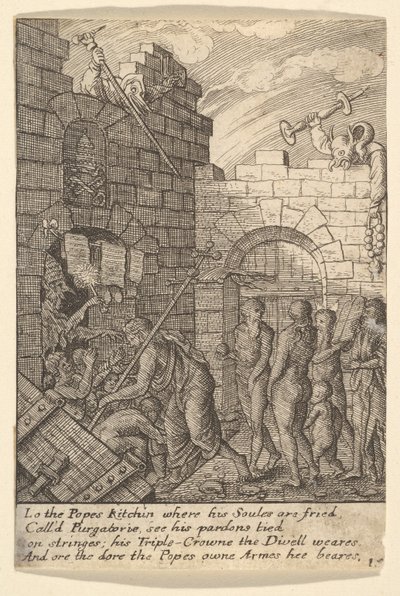 Nedstigning til helvete, 1625-77. av Wenceslaus Hollar