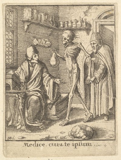 Doktor, fra Dødedansen, 1651. av Wenceslaus Hollar