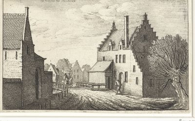 Landsbygate i Hemsen ved Mechelen Utsikt over europeiske byer (serietittel) av Wenceslaus Hollar