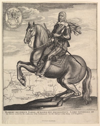 Jarl av Essex til hest, 1643. av Wenceslaus Hollar