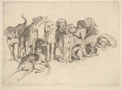 Elleve hunder, 1625-77. av Wenceslaus Hollar