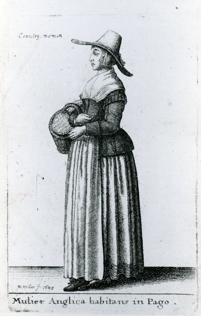 Engelsk landskvinne, 1643 av Wenceslaus Hollar