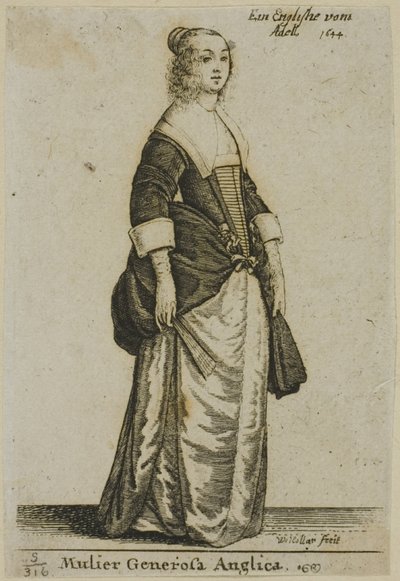 Engelsk Gentlewoman av Wenceslaus Hollar