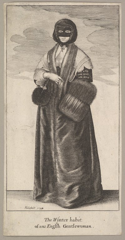 Engelsk dame i vinterkostyme Vintervanen til en engelsk gentlewoman, 1644. av Wenceslaus Hollar