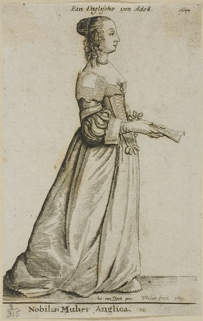 Engelsk adelsdame av Wenceslaus Hollar