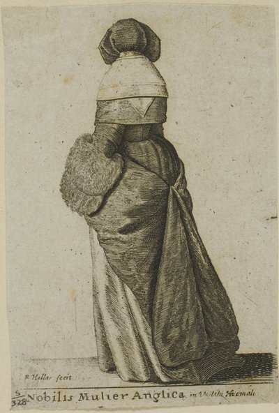Engelsk adelskvinne i vinterklær av Wenceslaus Hollar