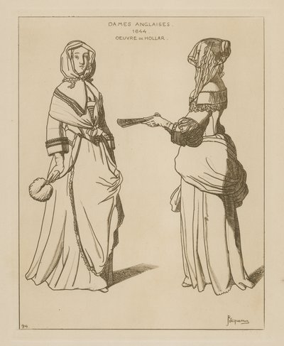 Engelske kvinner, 1644 av Wenceslaus Hollar