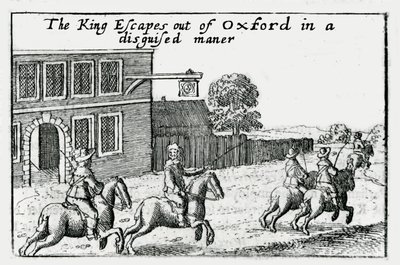 Flukt fra Charles I fra Oxford i forkledning av Wenceslaus Hollar