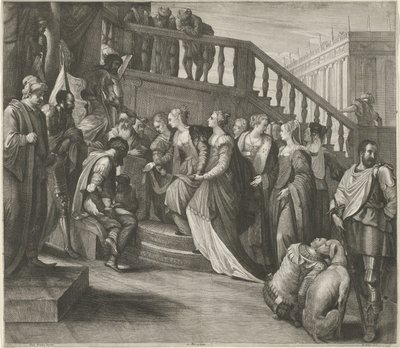Ester før Ahasverus av Wenceslaus Hollar