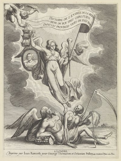 Faam overwint de tijd en de dood Historien om inngangen til dronningens mor til den mest kristne kongen i De forente provinser i de lave landene (serietittel på objekt) av Wenceslaus Hollar