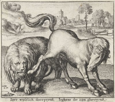 Fable of the Lion and the Stallion Fables (serietittel) av Wenceslaus Hollar