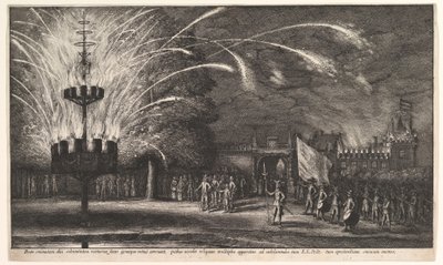 Fyrverkeri ved Hemissem, 1625-77. av Wenceslaus Hollar