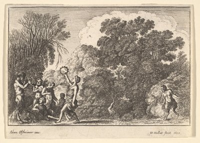 Fem satyrer og to nymfer, 1650. av Wenceslaus Hollar