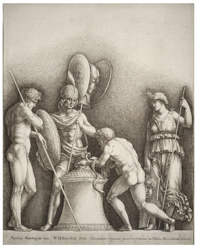 Fire klassiske figurer, etter Mantegna av Wenceslaus Hollar